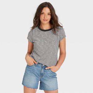 Universal Thread T-Shirt Striped Short Sleeve Cotton